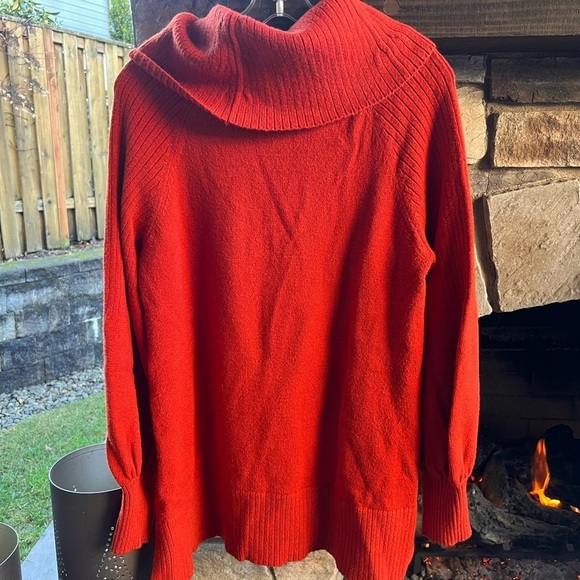 Anthropology, Cowl Neck Burnt Orange Sweater Medium - Picture 7 of 9